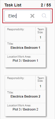 The Search... field, highlighted above the task list