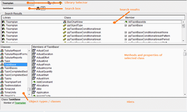 Searching for a property in the Object Browser