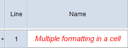 Only the first type of formatting is retained when the cell is copied and pasted from Excel