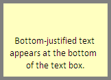Bottom-justified text appears at the bottom of the text box