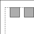 Items aligned vertically to the top margin