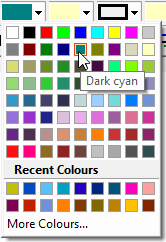 Selecting a colour from the Foreground colour control