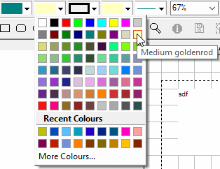 Selecting a colour from the Background colour control
