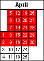Dates appear in each calendar cell