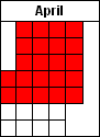 No numbers appear in calendar cells