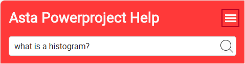 The 'hamburger' control, highlighted in the Help pane