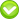 A green circle with a white tick