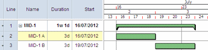 A summary task displayed using its standard appearance