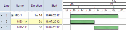 A summary task displayed using the same appearance as normal tasks