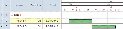 A summary task displayed as a subheading, with only the name displayed