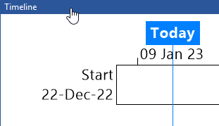 Clicking the title bar of the timeline pane
