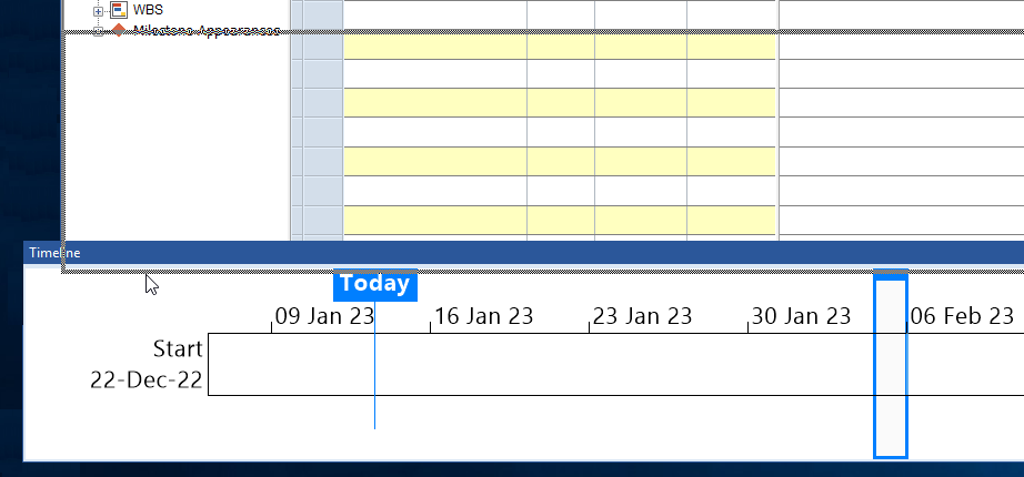 An outlined rectangle indicates the position in which the pane will be anchored
