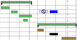 The cursor changes to indicate that you cannot drop the allocation in the current position