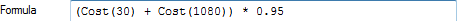 (Cost(30) + (Cost(1080) *.95