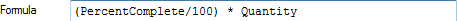 (PercentComplete/100) * Quantity
