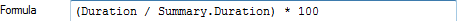 (Duration / Summary.Duration) * 100