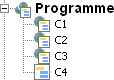 A programme chart containing three projects and a subchart