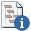A document with a white exclamation mark in a blue circle