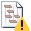 A document with an exclamation mark in a yellow triangle