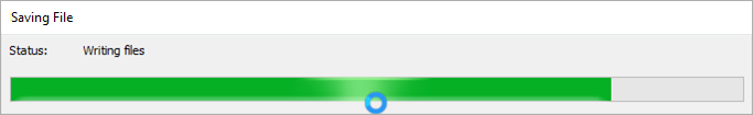 The Saving File progress indicator