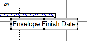 A text annotation with strikethrough formatting applied to one word