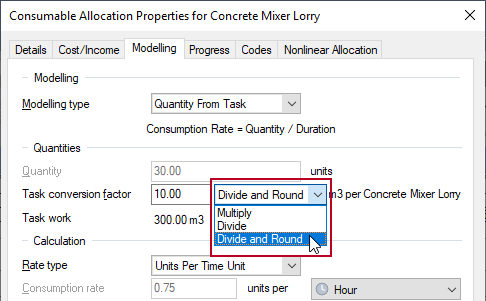 The new field to the right of the Task conversion factor field