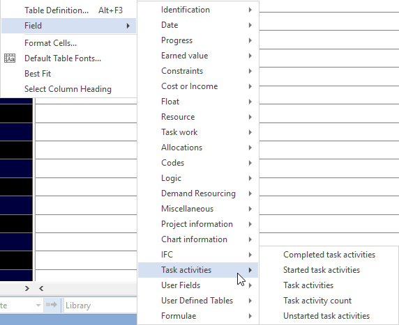 The new Task activities group of fields