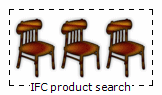 Three different chairs grouped in an IFC product search