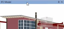 The mouse pointer over the IFC Model pane title bar