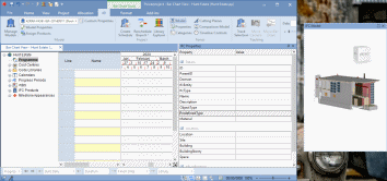 The IFC Model pane positioned as a pane that floats above the Powerproject window