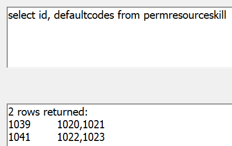 New TQL enabling you to identify the default code of permanent resource skills, consumable resources and cost centres