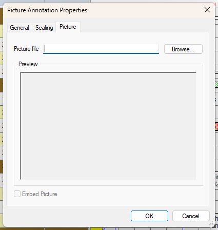 The Picture tab of the Picture Annotation Properties dialog