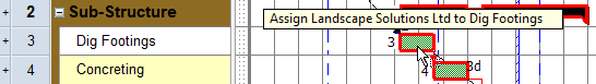 A popup showing you which code you are about to assign to the task