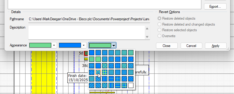 The Pattern selector