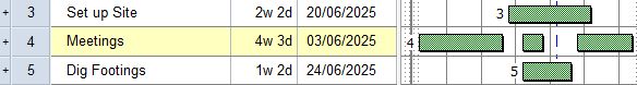 Two more tasks to the right of the existing Meetings task