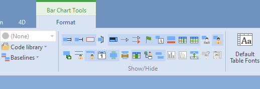 "Display switch" controls on the Ribbon