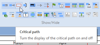A popup that shows which element the display switch controls