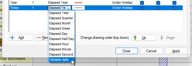The drop-down in the Time Unit column