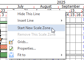Selecting Start New Scale Zone from the menu that appears