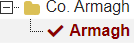 A default value highlighted in red with a tick to the left of it