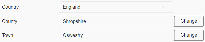 Three user-defined fields associated with categorised user-defined enumerations