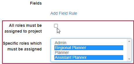 The two new '... must be assigned' fields