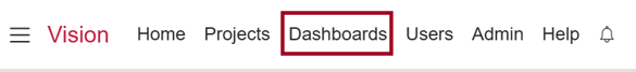The new 'Dashboards' control, highlighted on the navigation bar