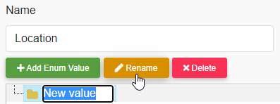 The name of the value becomes editable when you click Rename