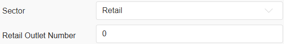 The Retail Outlet Number field appears on the Project page if 'Retail' is selected in the Sector field