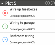 Three tasks on the Project screen