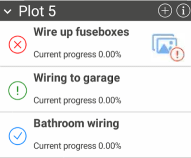 Three tasks on the Project screen; field evidence is required for one task
